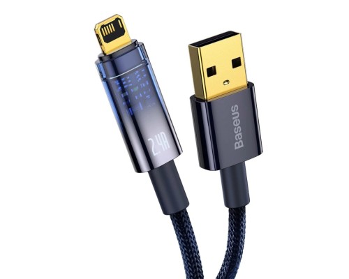 Кабель Baseus Explorer Series Auto Power-Off Fast Charging Data Cable USB to IP 2.4A 1m Blue (CATS000403) Кабель Baseus Explorer Series Auto Power-Off Fast Charging Data Cable USB to IP 2.4A 1m Blue (CATS000403)