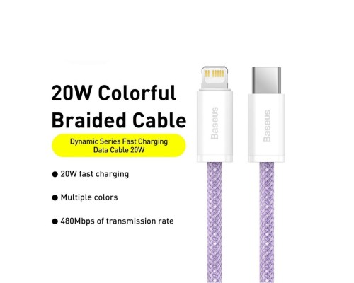 Кабель Baseus Dynamic 2 Series Fast Charging Data Cable Type-C to iP 20W 1m Purple (CALD040205) Кабель Baseus Dynamic 2 Series Fast Charging Data Cable Type-C to iP 20W 1m Purple (CALD040205)