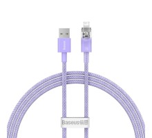 Кабель Baseus Explorer Series Fast Charging Cable with Smart Temperature Control USB to iP 2.4A 1m Purple (CATS010005)