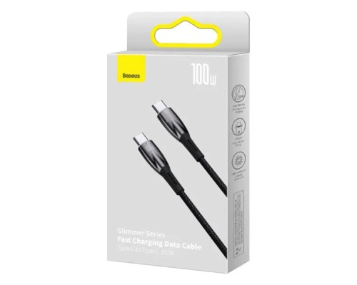 Кабель Baseus Glimmer Series Fast Charging Data Cable Type-C to Type-C 100W 1m Black (CADH000701) Кабель Baseus Glimmer Series Fast Charging Data Cable Type-C to Type-C 100W 1m Black (CADH000701)