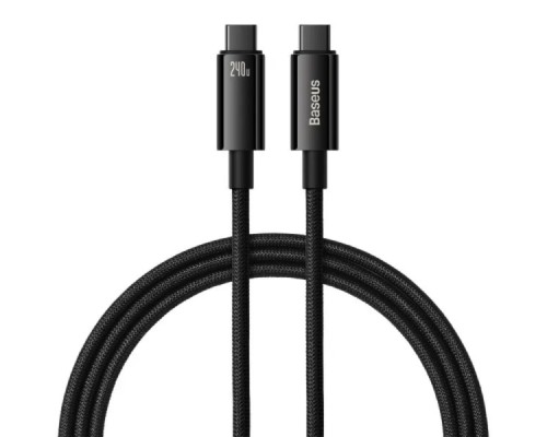 Кабель Baseus Tungsten Gold Fast Charging Data Cable Type-C to Type-C 240W 1m Black (CAWJ040001) Кабель Baseus Tungsten Gold Fast Charging Data Cable Type-C to Type-C 240W 1m Black (CAWJ040001)