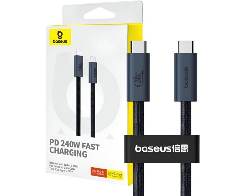 Кабель Baseus Flash 2 USB4 Full-Featured Charging Cable USB-C to USB-C 240W 5.9ft Cluster Black (P10311803112-00) Кабель Baseus Flash 2 USB4 Full-Featured Charging Cable USB-C to USB-C 240W 5.9ft Cluster Black (P10311803112-00)