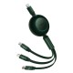 Кабель Baseus Bright Mirror 2 Series Retractable 3-in-1 Fast Charging  Data Cable Type-C to M+L+C 100W 1.1m Green (CAMJ010206)
