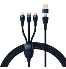 Кабель Baseus Flash Series Ⅱ Two-for-three Charging Cable U+C to M+L+C 100W 1.2m Blue (CASS030103)
