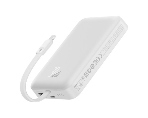 Зовнішній акумулятор Baseus Magnetic Mini Wireless Fast Charge Power Bank Type-C Edition 10000mAh 30W Stellar White (P1002210B223-00) Зовнішній акумулятор Baseus Magnetic Mini Wireless Fast Charge Power Bank Type-C Edition 10000mAh 30W Stellar White (P1002210B223-00)