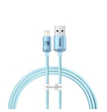 Кабель Baseus Crystal Shine Series Fast Charging Data Cable USB to iP 2.4A 1.2m Sky Blue (CAJY001103)