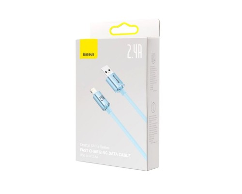 Кабель Baseus Crystal Shine Series Fast Charging Data Cable USB to iP 2.4A 1.2m Sky Blue (CAJY001103) Кабель Baseus Crystal Shine Series Fast Charging Data Cable USB to iP 2.4A 1.2m Sky Blue (CAJY001103)