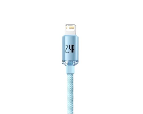 Кабель Baseus Crystal Shine Series Fast Charging Data Cable USB to iP 2.4A 1.2m Sky Blue (CAJY001103) Кабель Baseus Crystal Shine Series Fast Charging Data Cable USB to iP 2.4A 1.2m Sky Blue (CAJY001103)