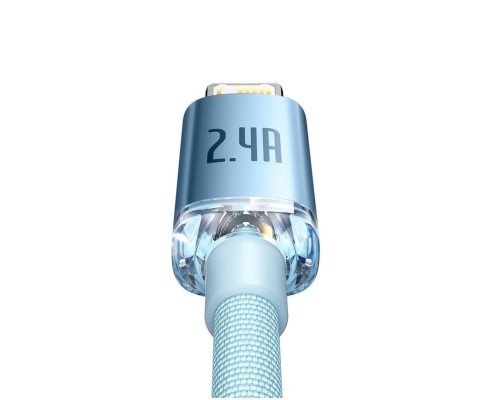 Кабель Baseus Crystal Shine Series Fast Charging Data Cable USB to iP 2.4A 1.2m Sky Blue (CAJY001103) Кабель Baseus Crystal Shine Series Fast Charging Data Cable USB to iP 2.4A 1.2m Sky Blue (CAJY001103)