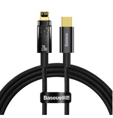 Кабель Baseus Explorer Series Auto Power-Off Fast Charging Data Cable Type-C to IP 20W 1m Black (CATS000001)