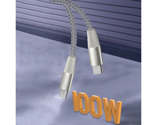 Кабель WUW-X201 Type-C to Type-C 100W 1m grey (WUW-X201TCTC) Кабель WUW-X201 Type-C to Type-C 100W 1m grey (WUW-X201TCTC)