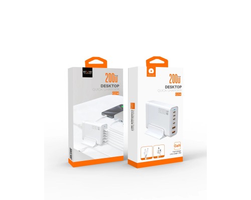 Мережевий зарядний пристрій WUW-C214 Gan 200W white (WUW-C214) Мережевий зарядний пристрій WUW-C214 Gan 200W white (WUW-C214)
