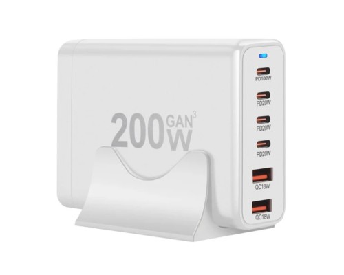Мережевий зарядний пристрій WUW-C214 Gan 200W white (WUW-C214) Мережевий зарядний пристрій WUW-C214 Gan 200W white (WUW-C214)