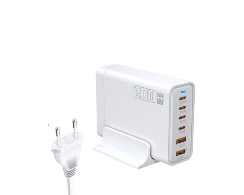 Мережевий зарядний пристрій WUW-C214 Gan 200W white (WUW-C214) Мережевий зарядний пристрій WUW-C214 Gan 200W white (WUW-C214)