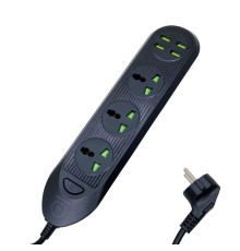 Мережевий подовжувач WUW C133 4USB+3Socket 2500W 2m Black (WUW-C133)