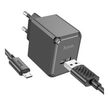 Мережевий зарядний пристрій HOCO CS11A Ocean single port charger set(Micro) 10.5W Black (6942007603584)