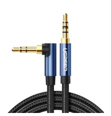 Аудіокабель UGREEN 3.5mm Male to 3.5mm Male Cable Gold Plated Metal Case with Braid 1m (Blue Black) (UGR-60179)