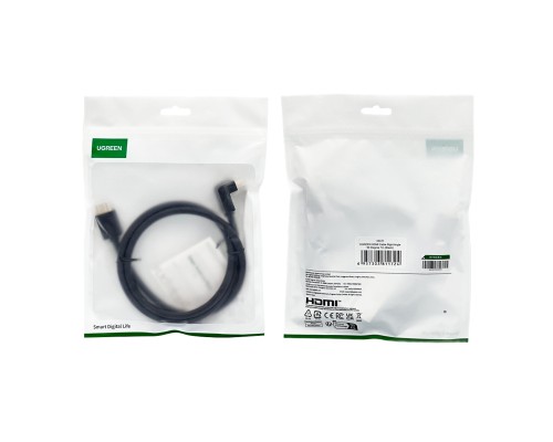 Кабель UGREEN HDMI 4K Cable Male to Male 90 Degree Black 1m (UGR-10172)