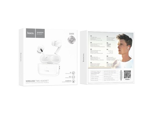 Бездротові навушники HOCO EW59 True wireless stereo headset White (6942007609470)