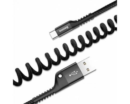 Кабель Baseus Fish eye Spring Data Cable For Type-C 3A 1M Black (CATSR-01) Кабель Baseus Fish eye Spring Data Cable For Type-C 3A 1M Black (CATSR-01)