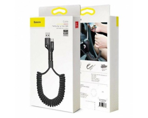 Кабель Baseus Fish eye Spring Data Cable For Type-C 3A 1M Black (CATSR-01) Кабель Baseus Fish eye Spring Data Cable For Type-C 3A 1M Black (CATSR-01)