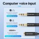 Аудіокабель Vention 2*3.5mm Male to 4 Pole 3.5mm Female Audio Cable 0.3M Black ABS Type (BBTBY) (BBTBY)