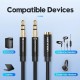 Аудіокабель Vention 2*3.5mm Male to 4 Pole 3.5mm Female Audio Cable 0.3M Black ABS Type (BBTBY) (BBTBY)