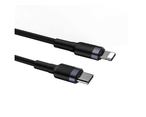 Кабель Baseus Cafule Cable Type-C to iP PD 18W 1m Gray+Black (CATLKLF-G1) Кабель Baseus Cafule Cable Type-C to iP PD 18W 1m Gray+Black (CATLKLF-G1)