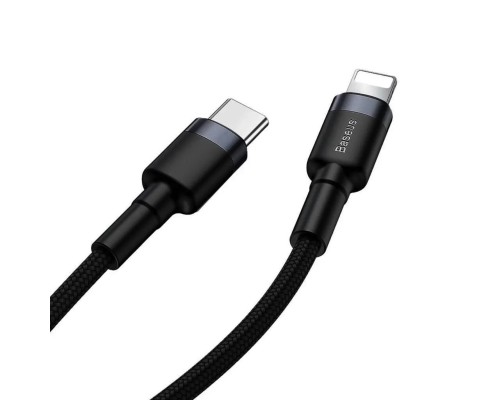 Кабель Baseus Cafule Cable Type-C to iP PD 18W 1m Gray+Black (CATLKLF-G1) Кабель Baseus Cafule Cable Type-C to iP PD 18W 1m Gray+Black (CATLKLF-G1)