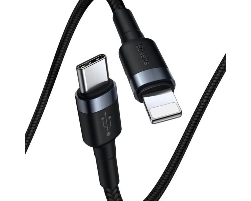 Кабель Baseus Cafule Cable Type-C to iP PD 18W 1m Gray+Black (CATLKLF-G1) Кабель Baseus Cafule Cable Type-C to iP PD 18W 1m Gray+Black (CATLKLF-G1)