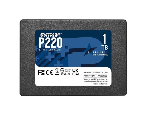 SSD Patriot P220 1TB 2.5" 7mm SATAIII (P220S1TB25) SSD Patriot P220 1TB 2.5" 7mm SATAIII (P220S1TB25)