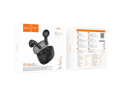 Бездротові навушники HOCO EW29 Depth true wireless ENC noise cancelling BT headset Black (6931474781369)