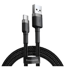 Кабель Baseus Cafule Cable USB For Type-C 3A 0.5m Gray+Black (CATKLF-AG1)