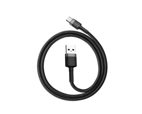 Кабель Baseus Cafule Cable USB For Type-C 3A 0.5m Gray+Black (CATKLF-AG1) Кабель Baseus Cafule Cable USB For Type-C 3A 0.5m Gray+Black (CATKLF-AG1)