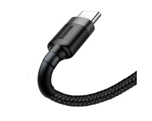 Кабель Baseus Cafule Cable USB For Type-C 3A 0.5m Gray+Black (CATKLF-AG1) Кабель Baseus Cafule Cable USB For Type-C 3A 0.5m Gray+Black (CATKLF-AG1)