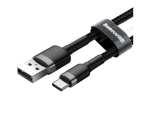 Кабель Baseus Cafule Cable USB For Type-C 3A 0.5m Gray+Black (CATKLF-AG1) Кабель Baseus Cafule Cable USB For Type-C 3A 0.5m Gray+Black (CATKLF-AG1)