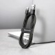 Кабель Baseus Cafule Cable USB For Type-C 3A 0.5m Gray+Black (CATKLF-AG1)