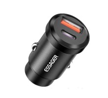 Автобільний зарядний пристрій ESSAGER Shangrui mini A+C 30W Black (ECCPQ-SR01-P) 
