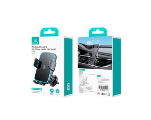 Автотримач для телефона Usams CD230 Wireless Charging Car Holder (Air Vent) black (CD230ZJ01) Автотримач для телефона Usams CD230 Wireless Charging Car Holder (Air Vent) black (CD230ZJ01)