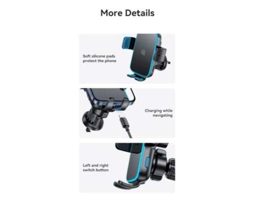Автотримач для телефона Usams CD230 Wireless Charging Car Holder (Air Vent) black (CD230ZJ01) Автотримач для телефона Usams CD230 Wireless Charging Car Holder (Air Vent) black (CD230ZJ01)