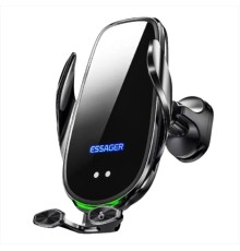Автотримач для телефона з БЗП ESSAGER EZJWX-LG01-Z Black (EZJWX-LG01-Z)