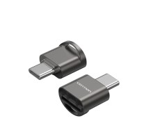 Картридер Vention USB 2.0 Type-C MicroSD Card Reader Gray Zinc Alloy Type (CLMH0)