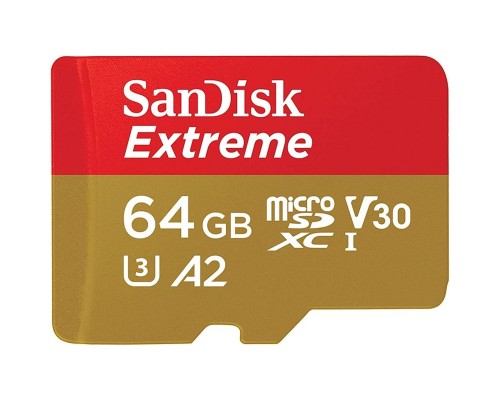 microSDXC (UHS-1 U3) SanDisk Extreme A2 64Gb class 10 V30 (R170MB/s,W80MB/s) (adapter SD) (SDSQXAH-064G-GN6MA) microSDXC (UHS-1 U3) SanDisk Extreme A2 64Gb class 10 V30 (R170MB/s,W80MB/s) (adapter SD) (SDSQXAH-064G-GN6MA)