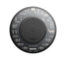 Бездротовий зарядний пристрій Baseus Simple 2 Wireless Charger 15W Cluster Black（Include: Cable Type-C To Type-C 24W 12V/2A 1m Cluster Black) (CCJJ050001)