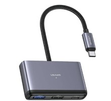 USB-хаб Usams US-SJ627 4in1 Multifunctional Type-C HUB dark grey Type-C*1+USB3.0*1+USB 2.0*2 (SJ627HUB01) 
