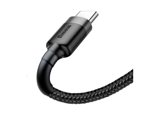 Кабель Baseus Cafule Cable USB For Type-C 3A 0.5m Gray+Black (CATKLF-AG 1) Кабель Baseus Cafule Cable USB For Type-C 3A 0.5m Gray+Black (CATKLF-AG 1)