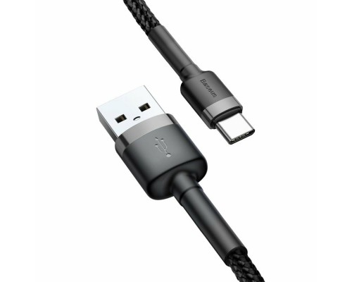 Кабель Baseus Cafule Cable USB For Type-C 3A 0.5m Gray+Black (CATKLF-AG 1) Кабель Baseus Cafule Cable USB For Type-C 3A 0.5m Gray+Black (CATKLF-AG 1)