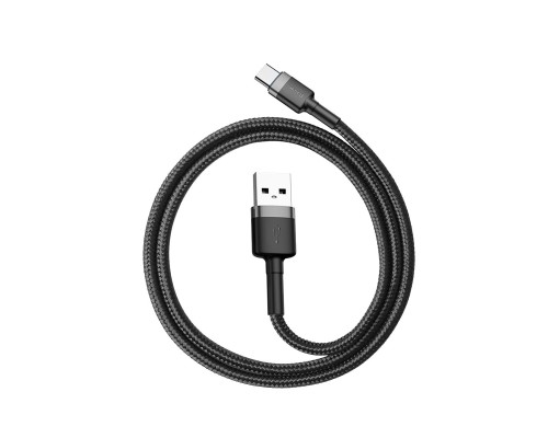 Кабель Baseus Cafule Cable USB For Type-C 3A 0.5m Gray+Black (CATKLF-AG 1) Кабель Baseus Cafule Cable USB For Type-C 3A 0.5m Gray+Black (CATKLF-AG 1)