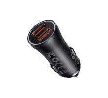 Автомобільний зарядний пристрій Baseus Golden Contactor Max Dual Fast Charger Car Charger U+U 60W Dark Gray (CGJM000013) 