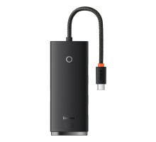 USB-Hub Baseus Lite Series 4-Port Type-C HUB Adapter (Type-C to USB 3.0*4) 25cm Black (WKQX030301) 